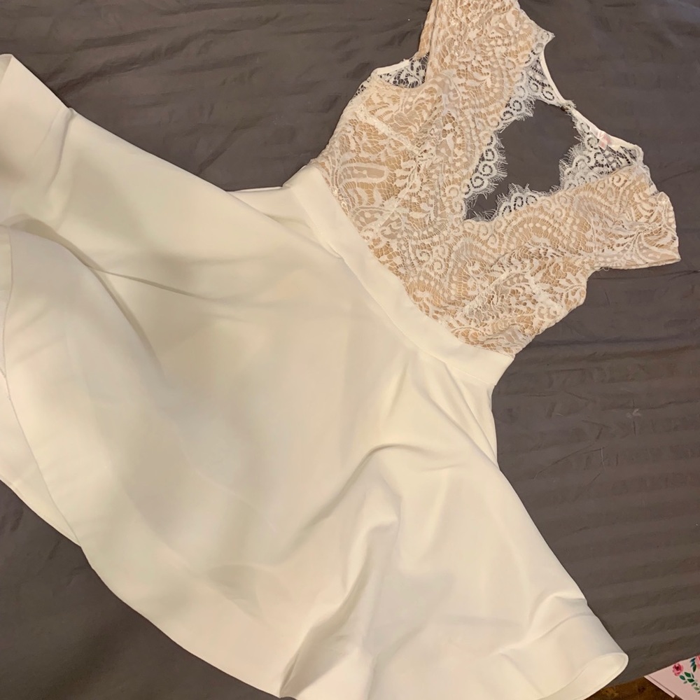 White and nude summer dress